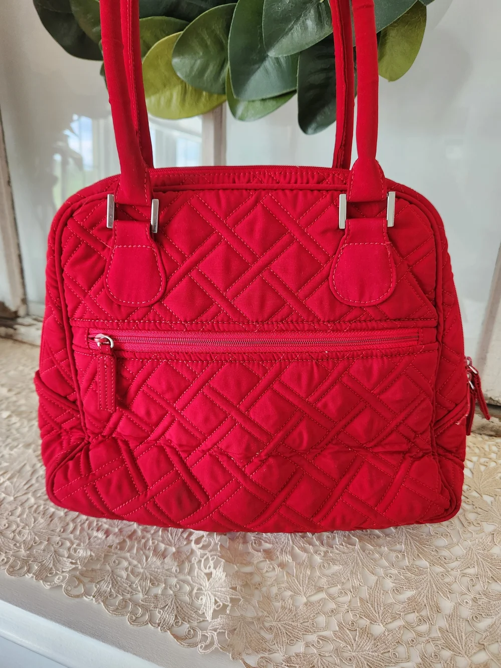 Vera Bradley Red Quilted Shoulder Bag - Women's Handbag